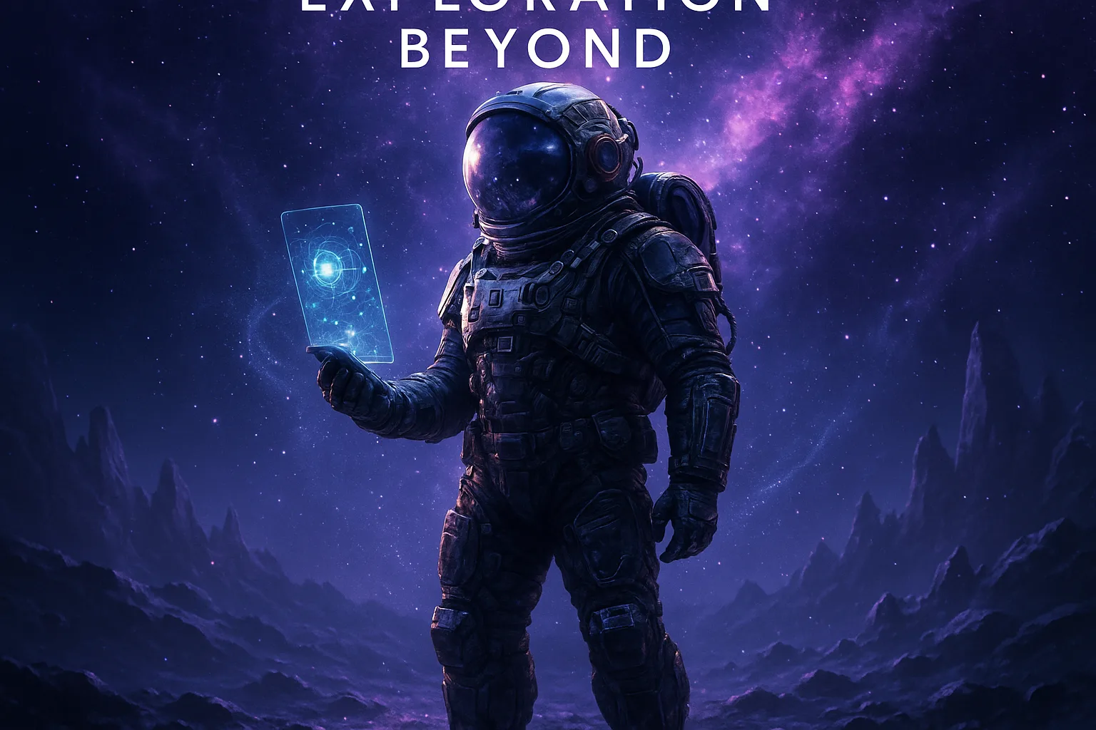 Hardy Astronaut Outfitted in a Meticulously Detailed Black-and-silver Futuristic Spacesuit