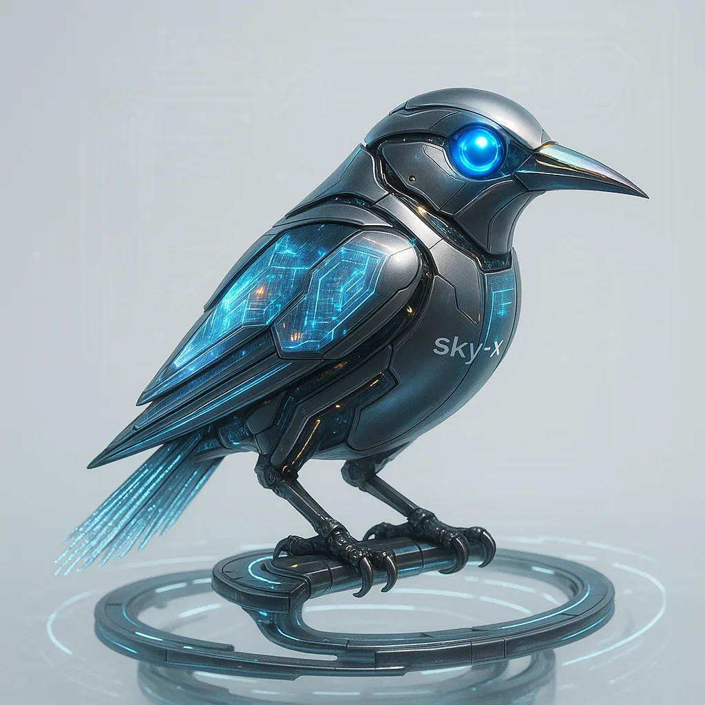 Depict a Futuristic Robotic Bird