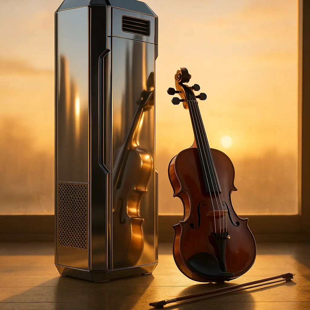 Tall Purifier with a Chrome-like Finish Shimmers