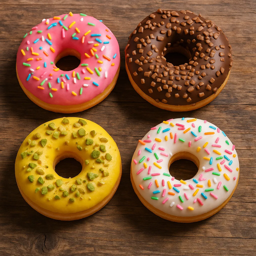 Showcasing Four Different Donuts