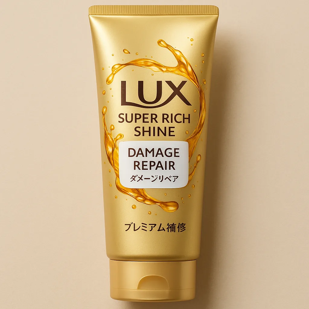 Gold Tube Labeled "LUX Super Rich Shine Damage Repair"
