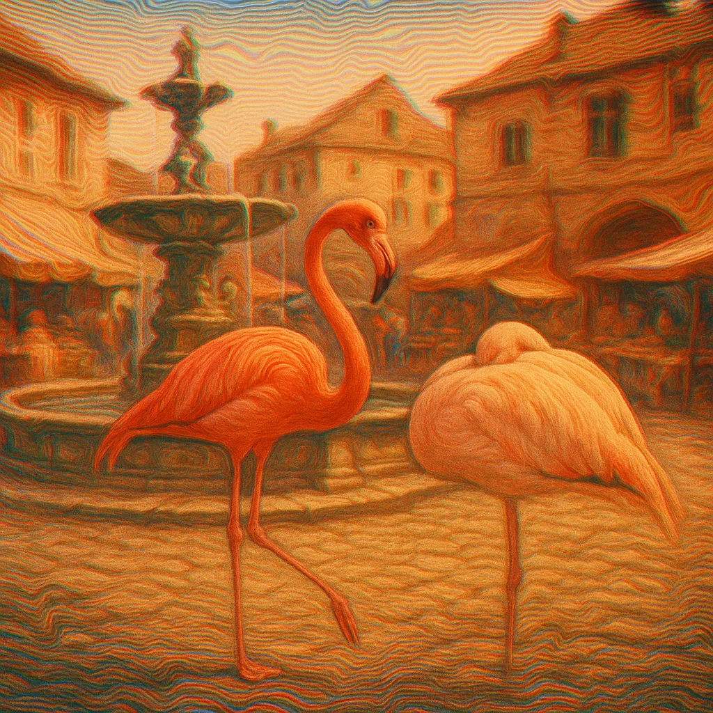 Bustling Village Square