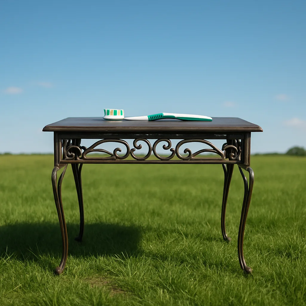 Elegant Coffee Table Featuring Delicate Metalwork Patterns