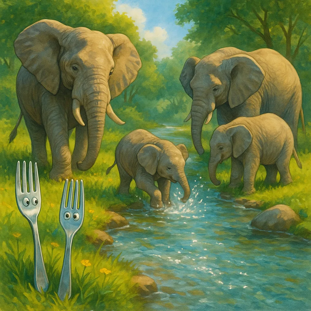 Depict a Lively Scene Where Three Elephants