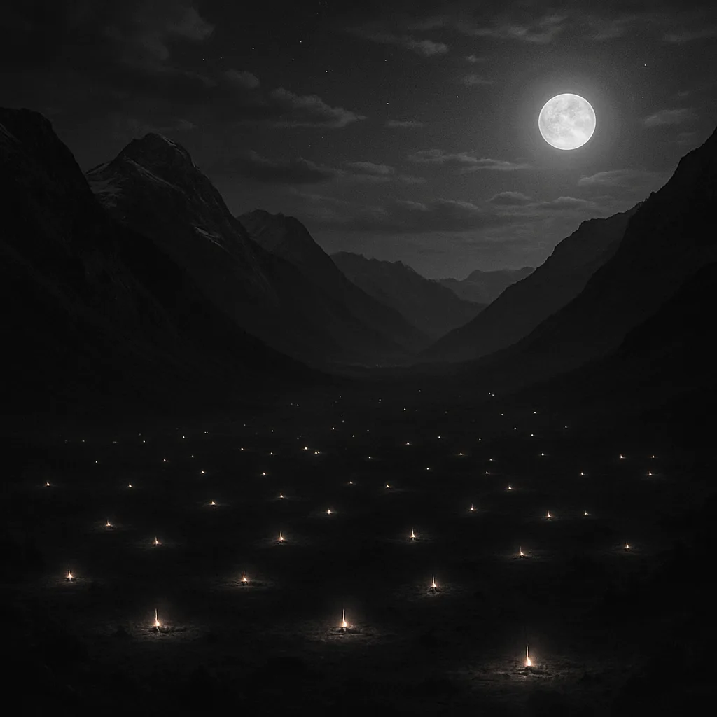 Many Distant Campfires Twinkle Like Fallen Stars Across a Vast