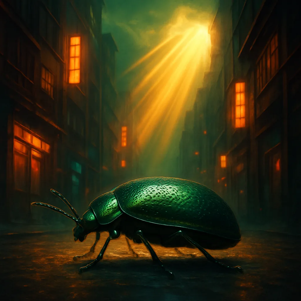 Single Metallic Green Leaf Beetle