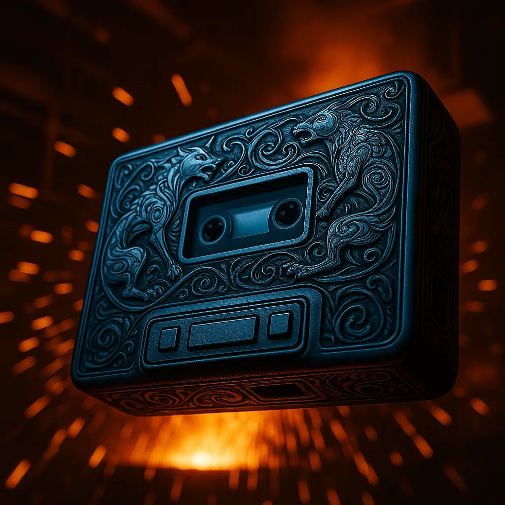 Tape Player with Intricate Zoomorphic Designs