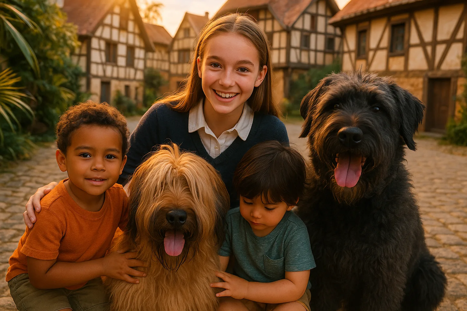 Petite Preppy Teenager and Two Toddlers—one Tan