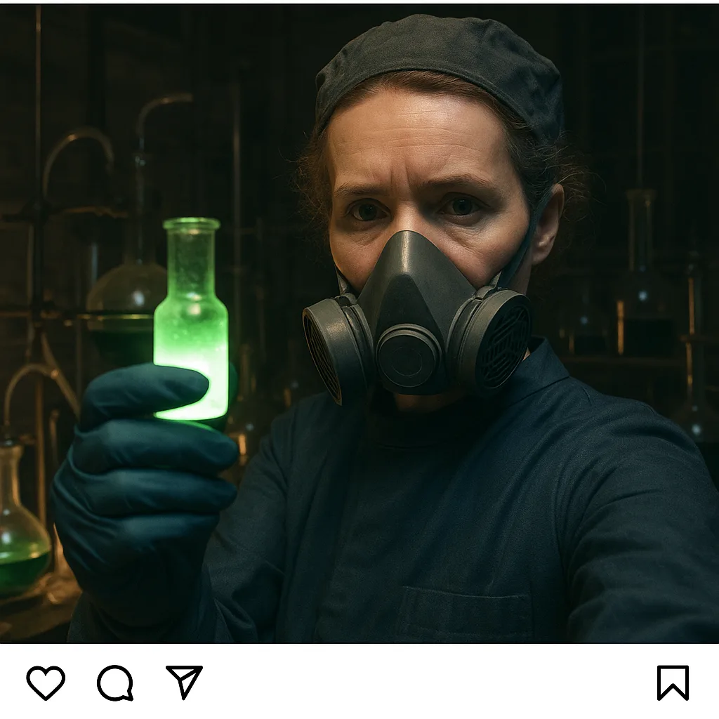 Highly Realistic Instagram Post Portraying Marie Curie Immediately