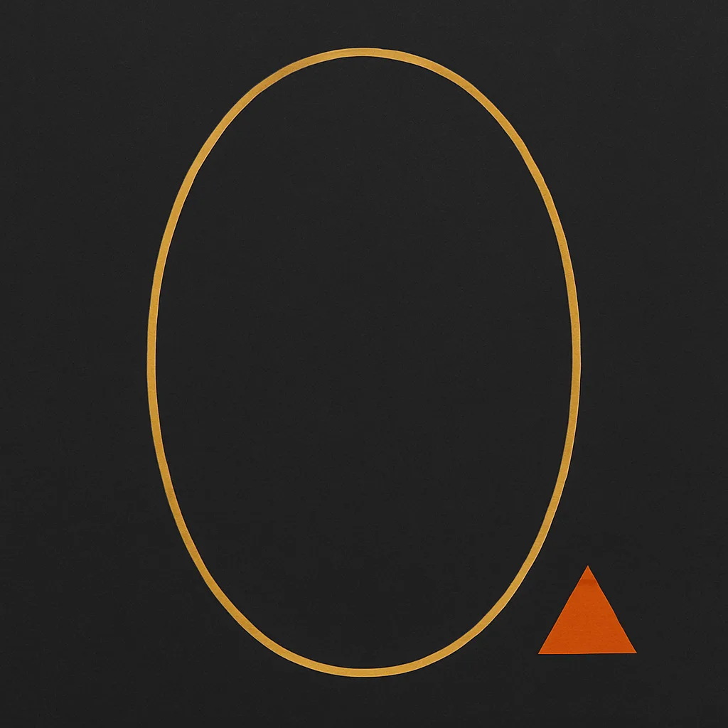 Large Golden Oval Sits on a Deep Gray Backdrop