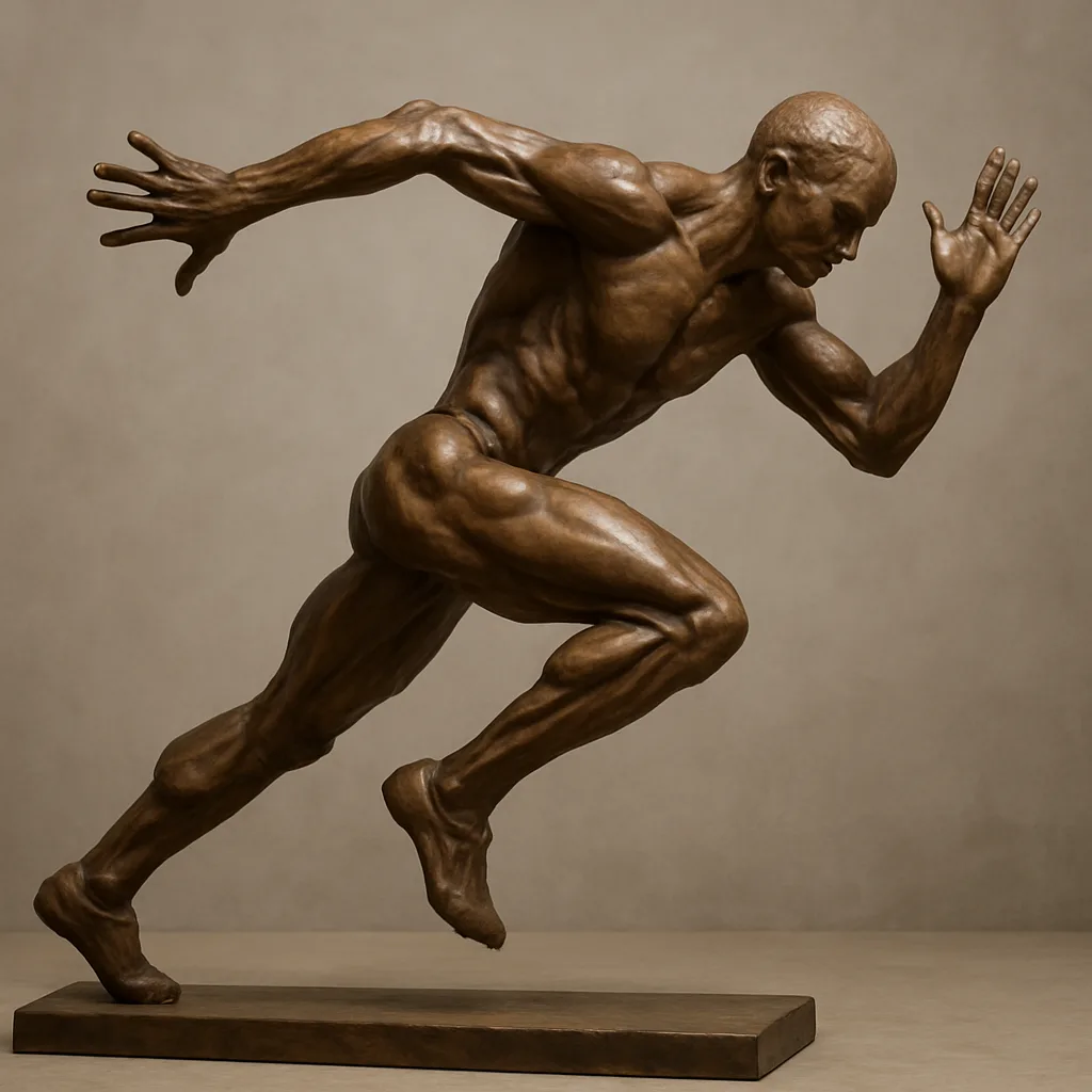 Dynamic Sculpture Captures an Athlete in Mid-stride