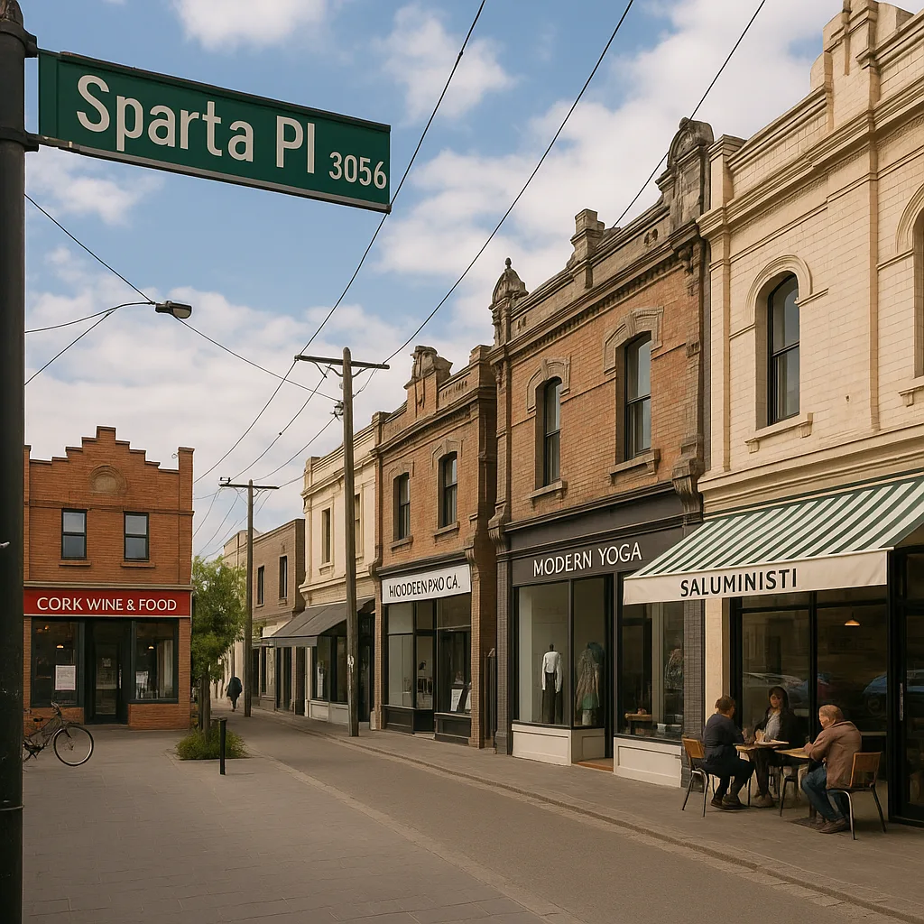 Street View with a "Sparta Pl 3056" Sign