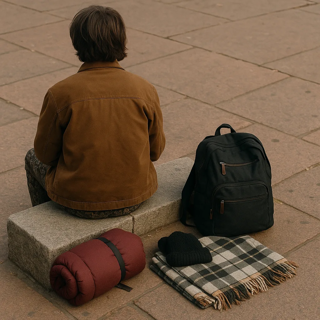 Person Wearing a Brown Jacket