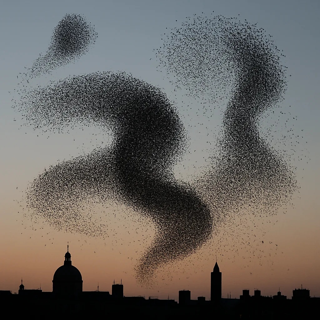 Vast Murmuration of Starlings Forms Dynamic