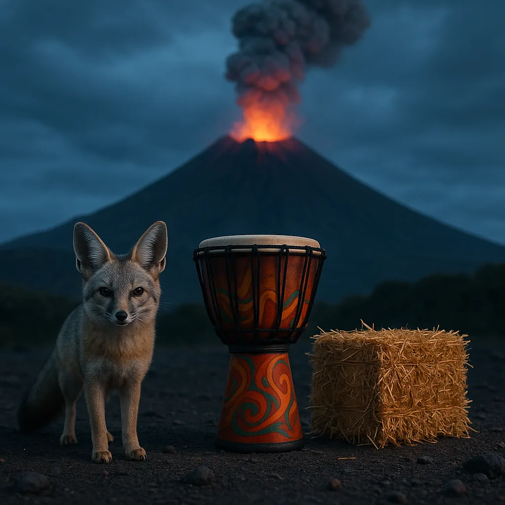 On a Volcanic Summit with a Plume of Smoke