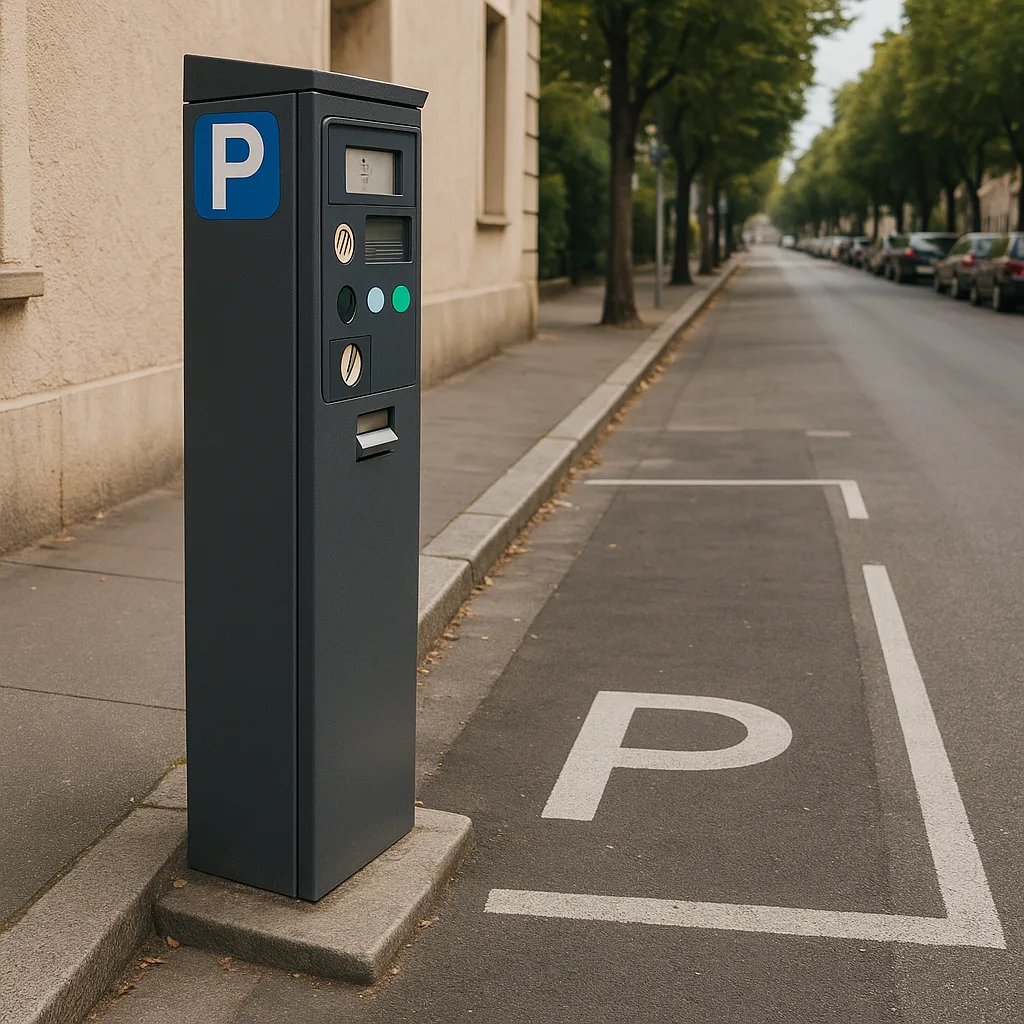 Device Located Next to a Parking Space by the Curb