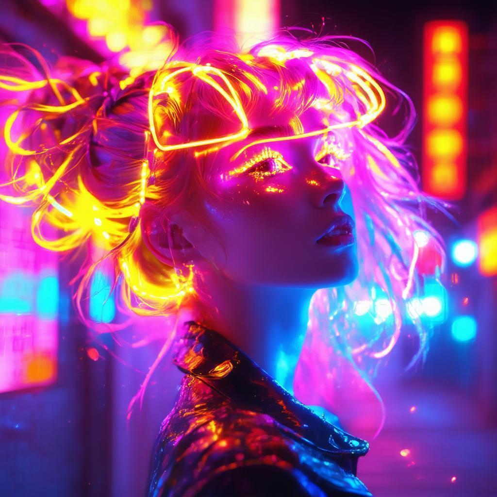 Firuze the Neon Drenched Muse of Passion