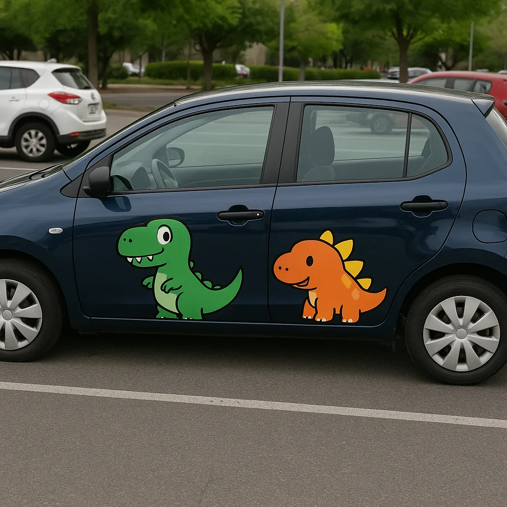 Dark Blue Compact Car