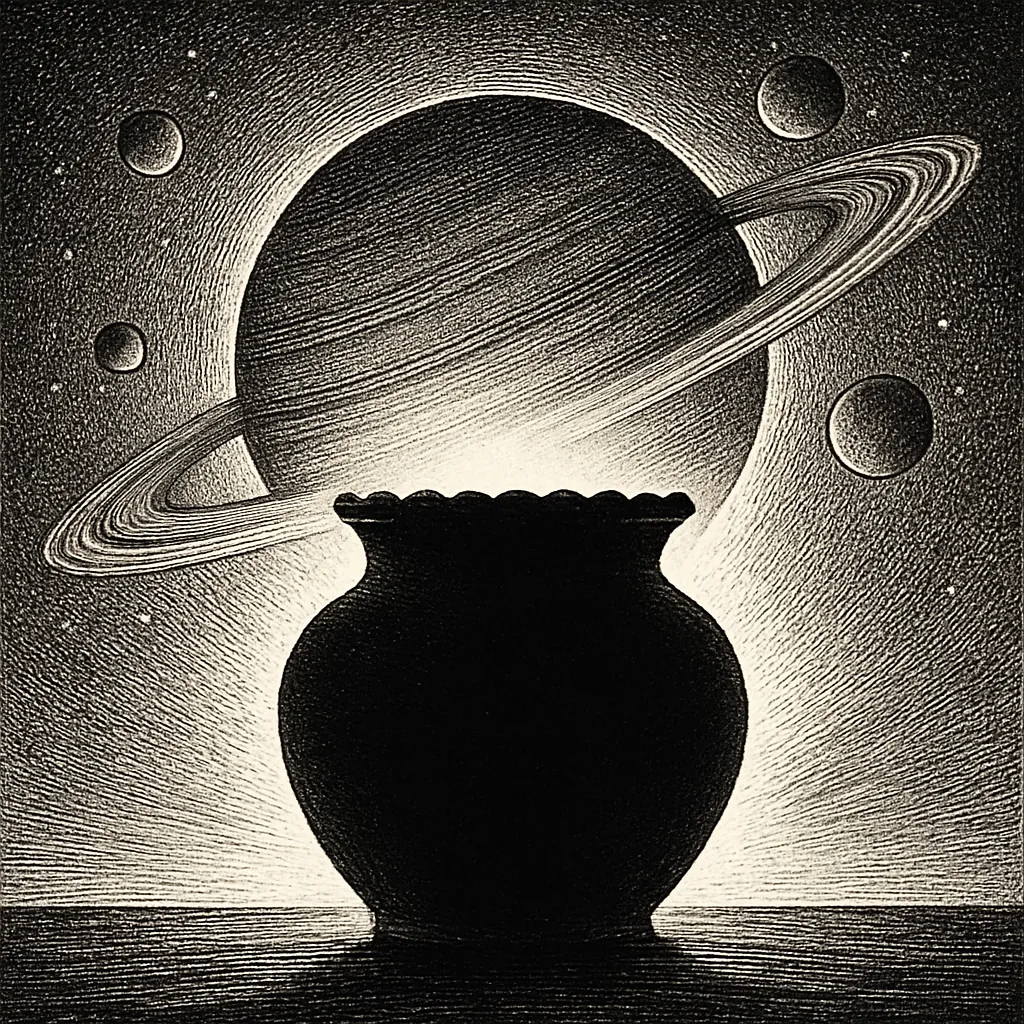 Strong Backlighting Casts a Dramatic Silhouette of a Single Earthenware
