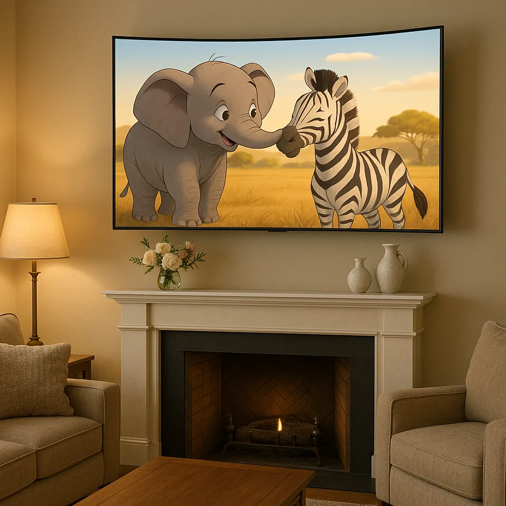 Inviting Living Room Showcases an Unlit Fireplace