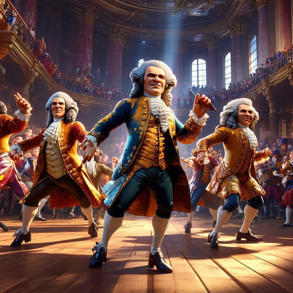 Founding Fathers Doing Fortnite Dances in Baroque Halls