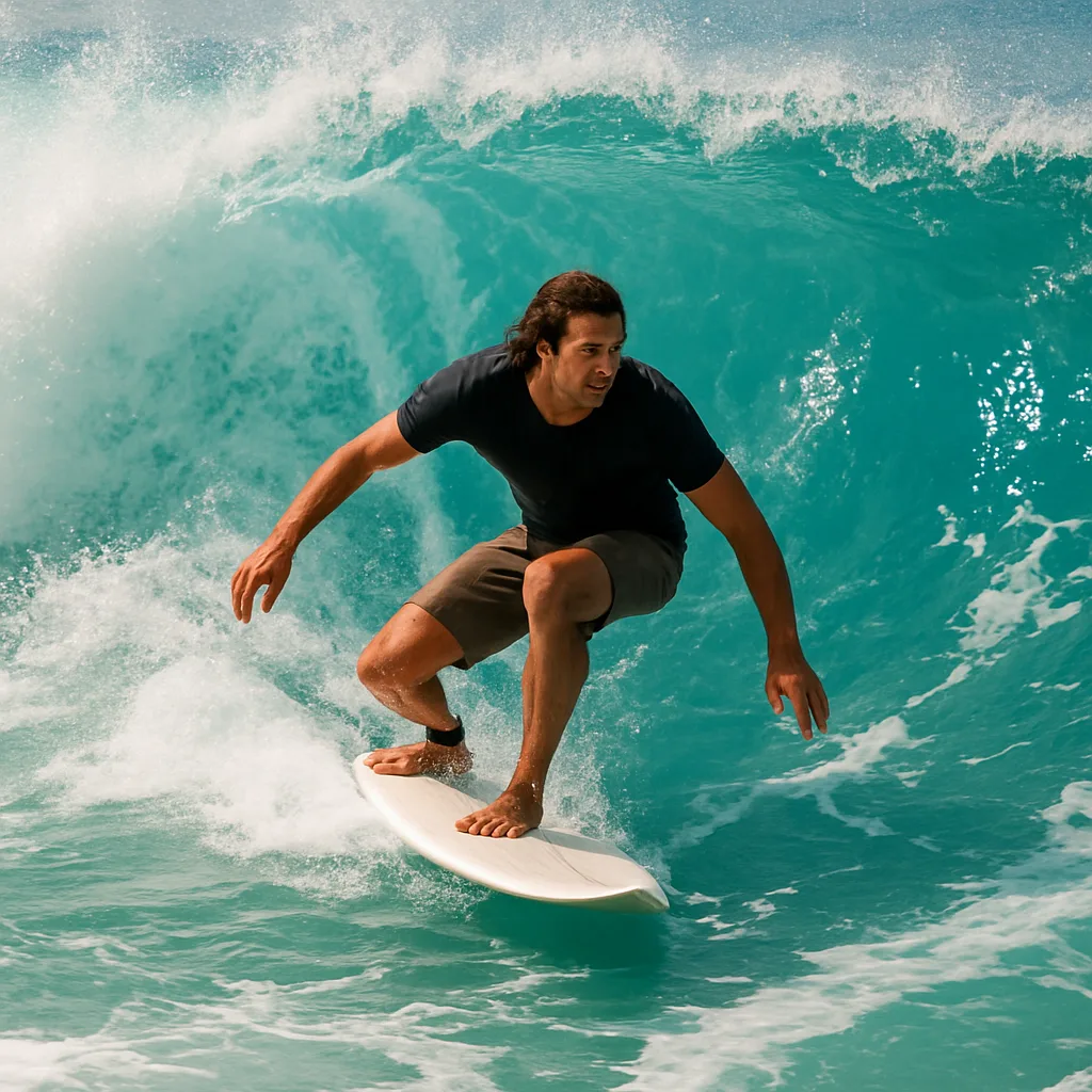 Surfer Riding a Wave