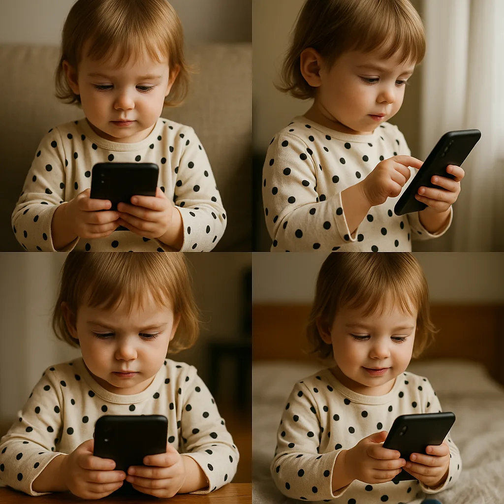 Young Child Wearing a Polka-dot Shirt