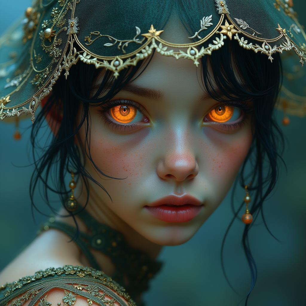 Ethereal Gollum Portrait in Luminous Fantasy Detail