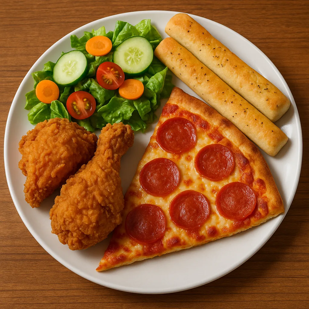 Plate Featuring a Combination of Fried Chicken