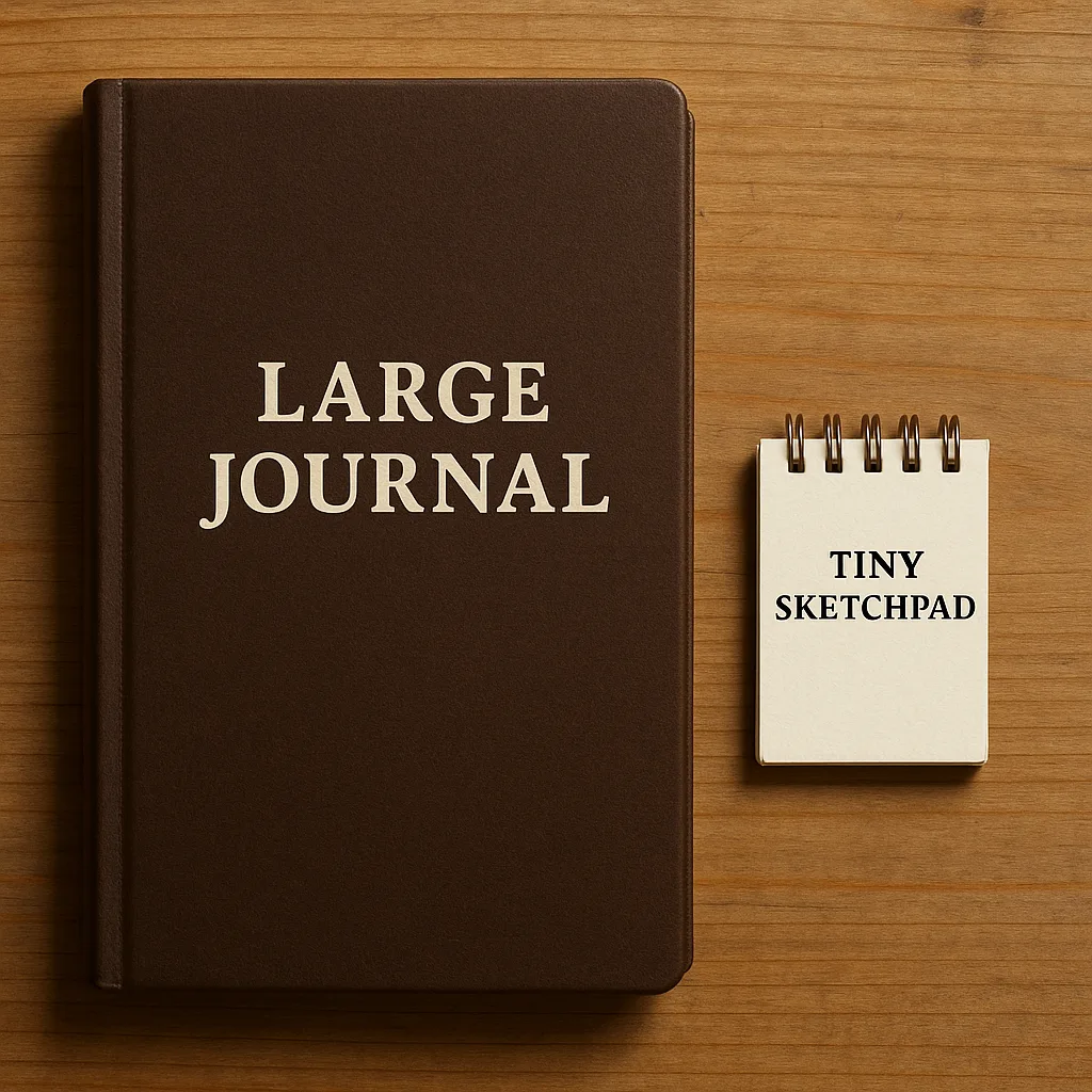 Bulky Notebook and the Small Drawing Pad Each Played Distinct