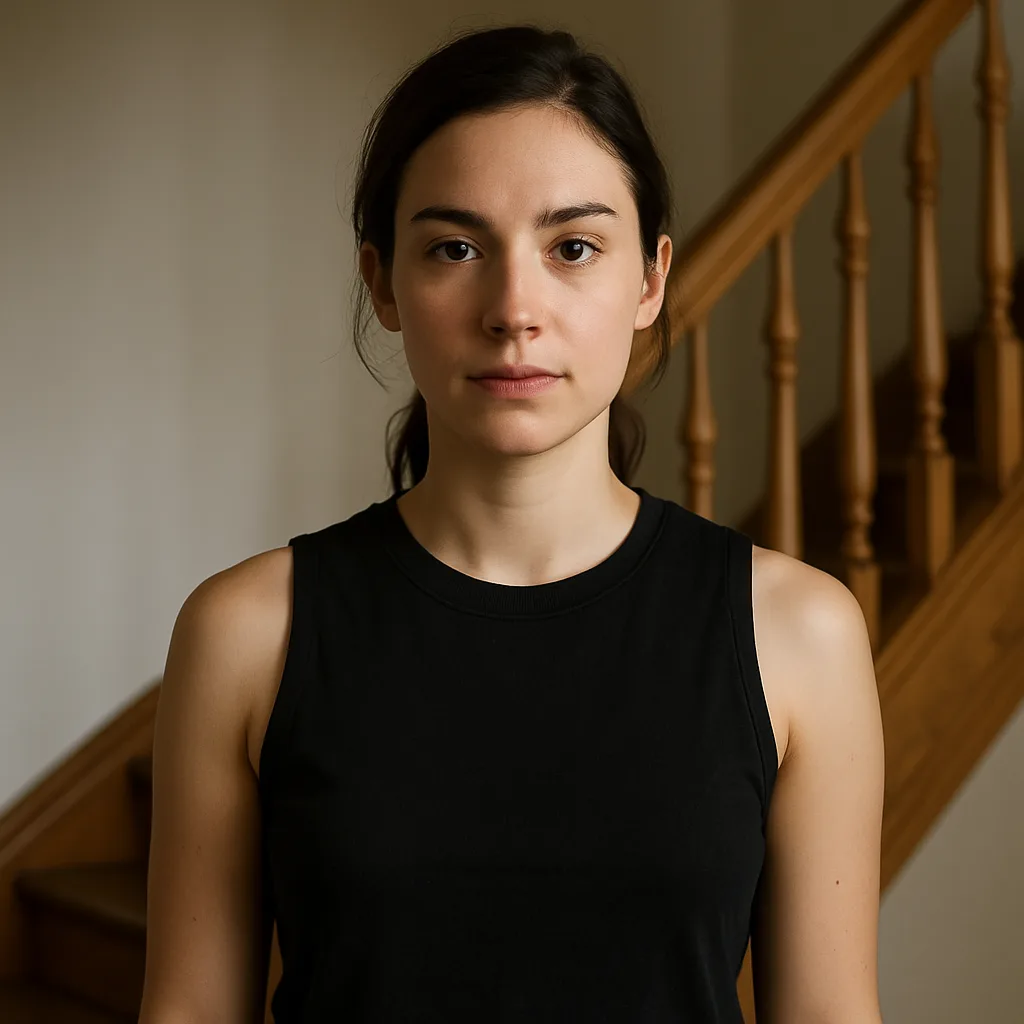 Person Wearing a Black Sleeveless Top Is in a Room