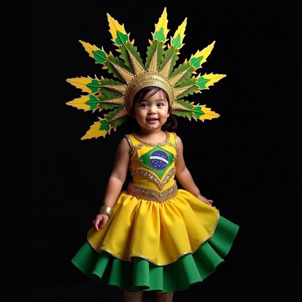 Brazilian Child in Vibrant Carnival Costume