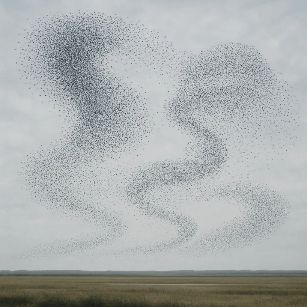 Vast Flock of Starlings Creates Dynamic