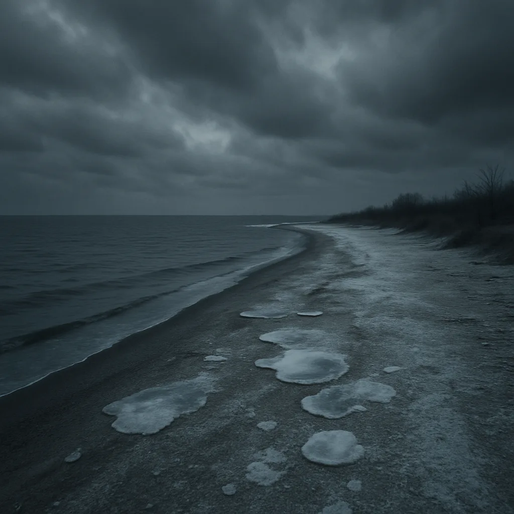 Remote Beach Enveloped by a Gloomy