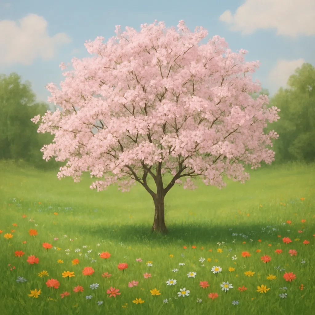 Imagine a Tranquil Landscape Featuring a Lone Tree