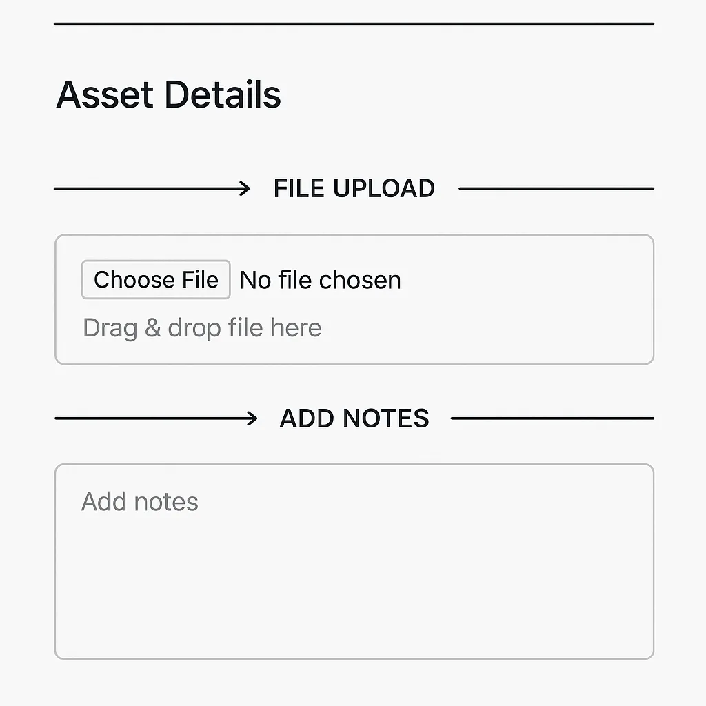 Webpage Interface Presenting Asset Details