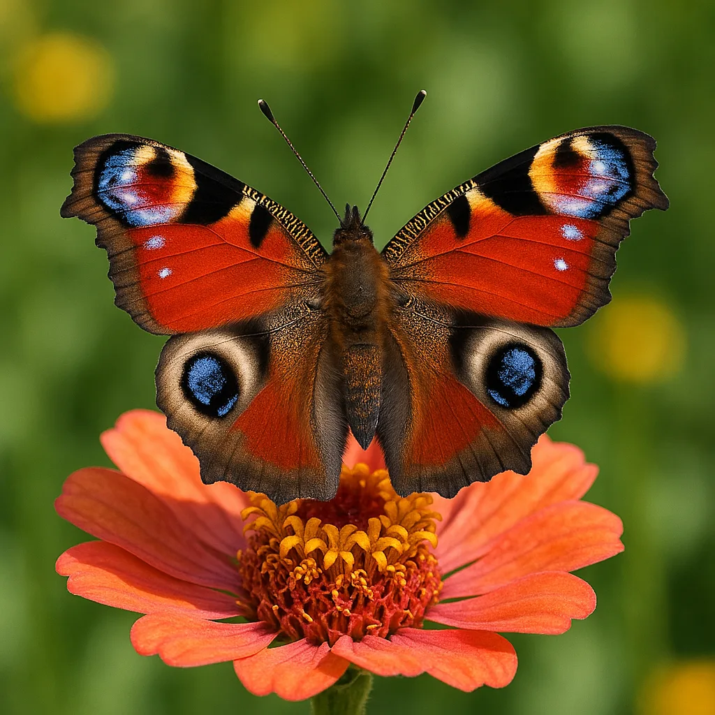 Colorful Butterfly or Moth Resting on a Bloom