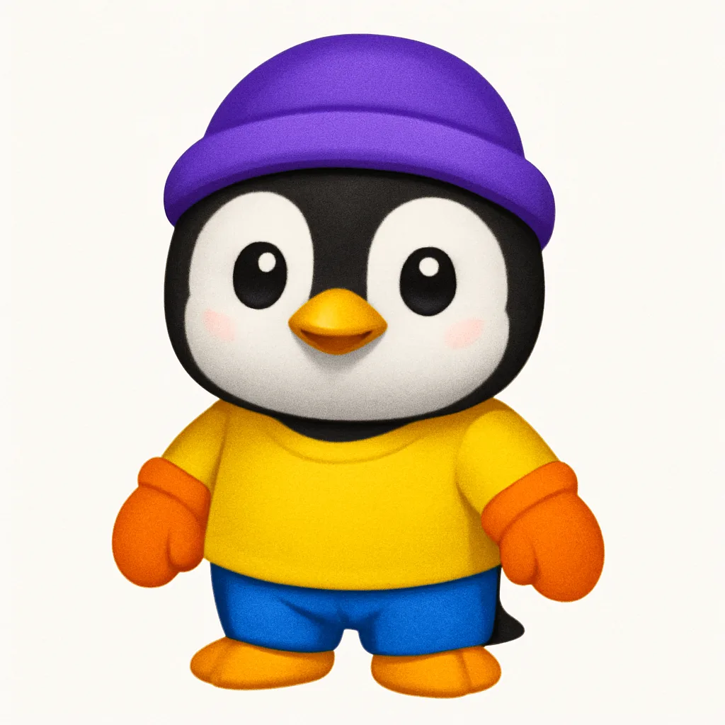Digital Illustration of a Lovable Baby Penguin Emoji