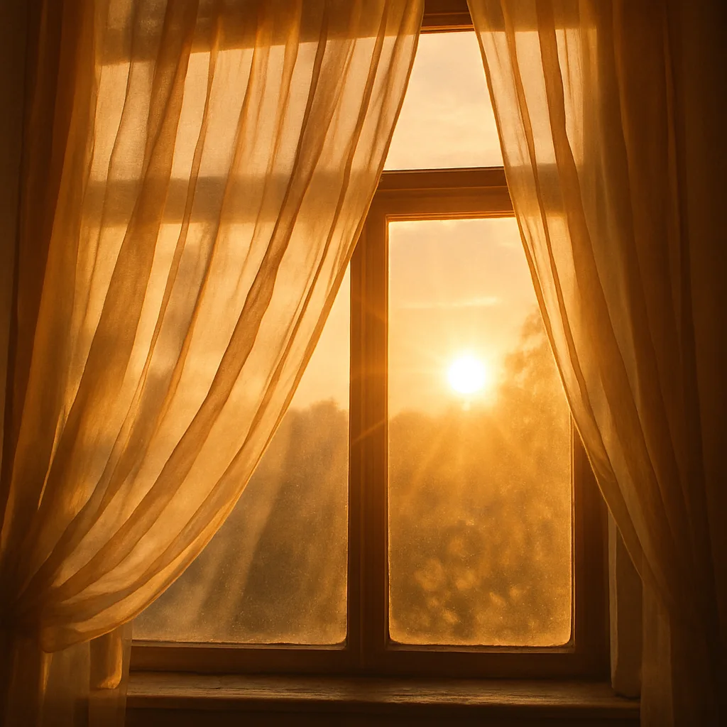 Gentle Rays of Sunlight Pouring Through a Window