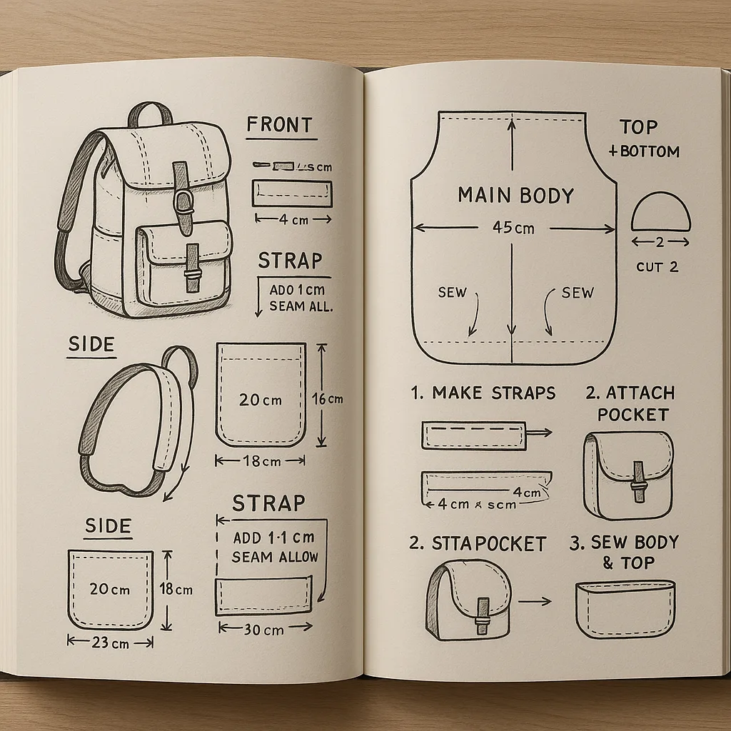 Open Book Displaying Detailed Technical Diagrams