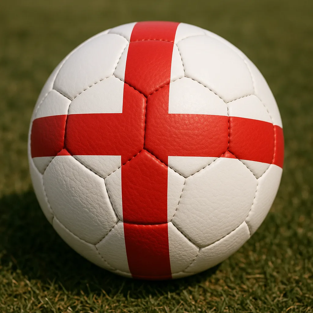 White Soccer Ball Decorated with Red Crosses Resembling the St