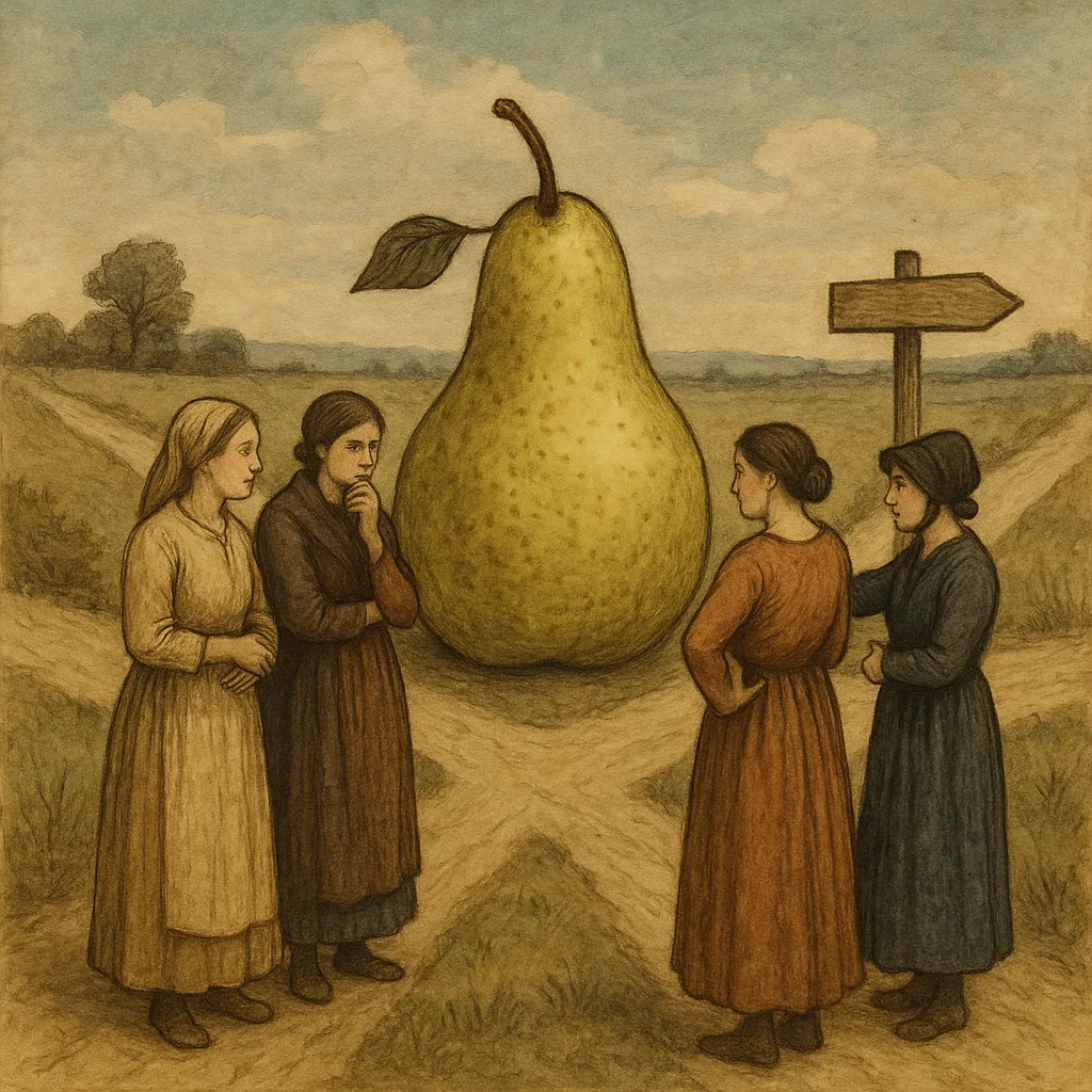Group of Women Are Assembled near a Pear