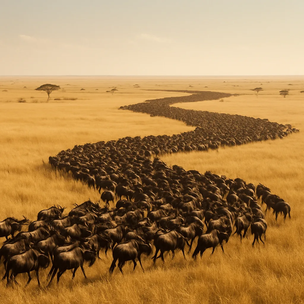 Vast Herd of Wildebeest