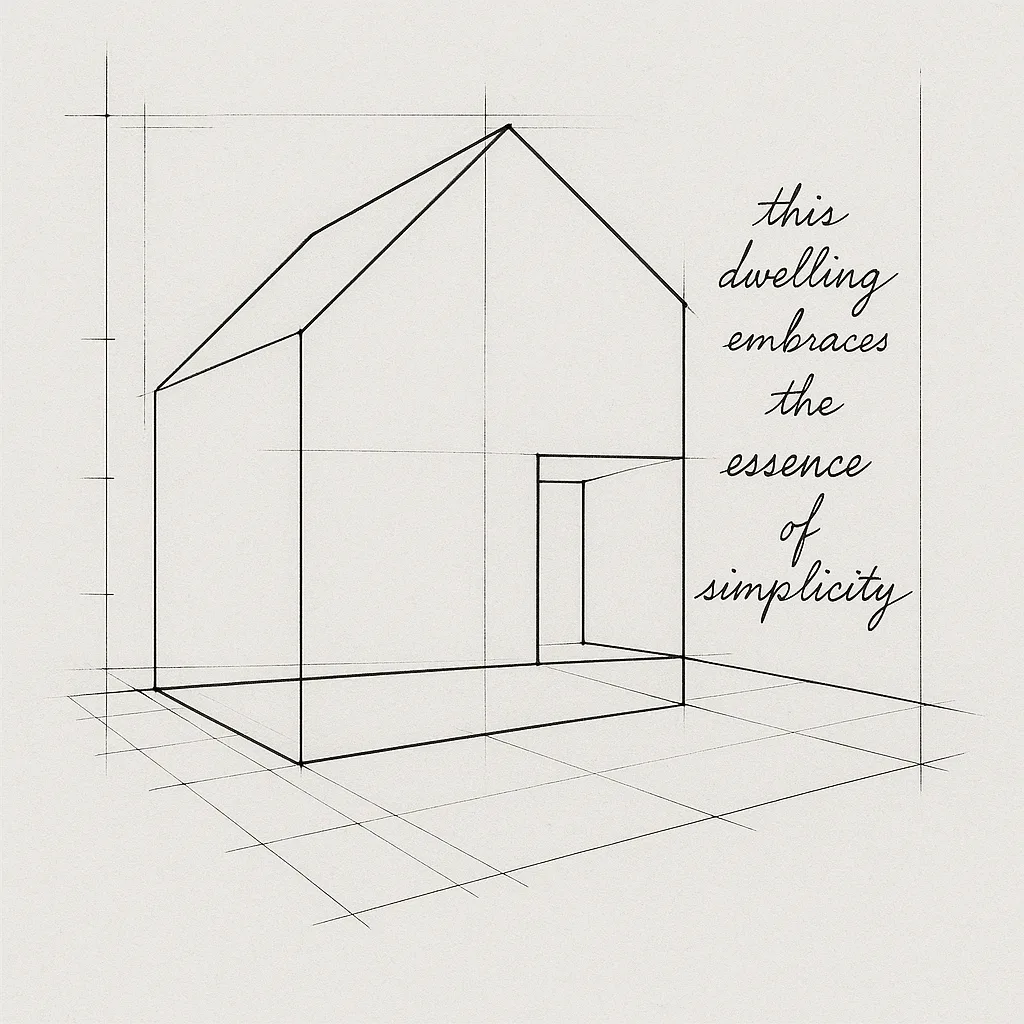 Technical Blueprint Displaying a Minimalist House Design Showcases Clean