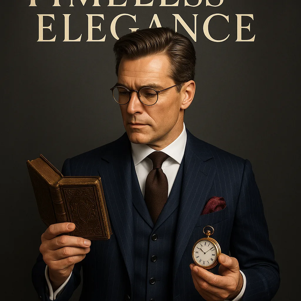 Refined Gentleman Dressed in a Navy-blue Three-piece Suit