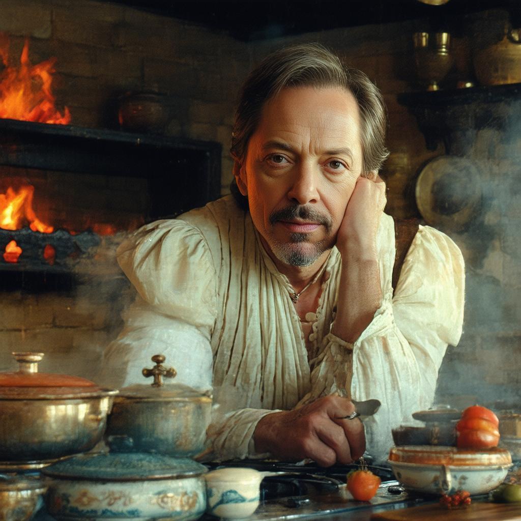 Steve Buscemi in a Vintage Magical Kitchen