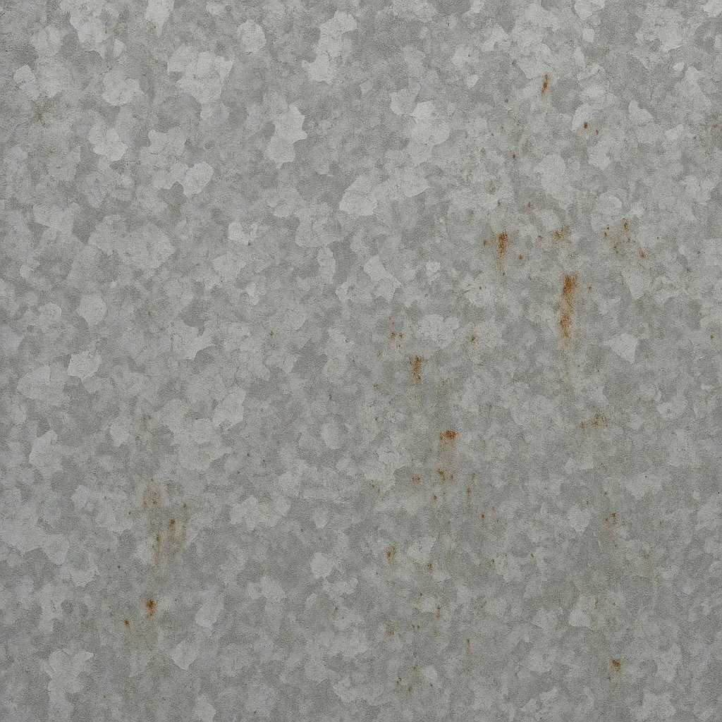 Piece of Galvanized Steel Displaying Patches of Grayish-white Corrosive Spots