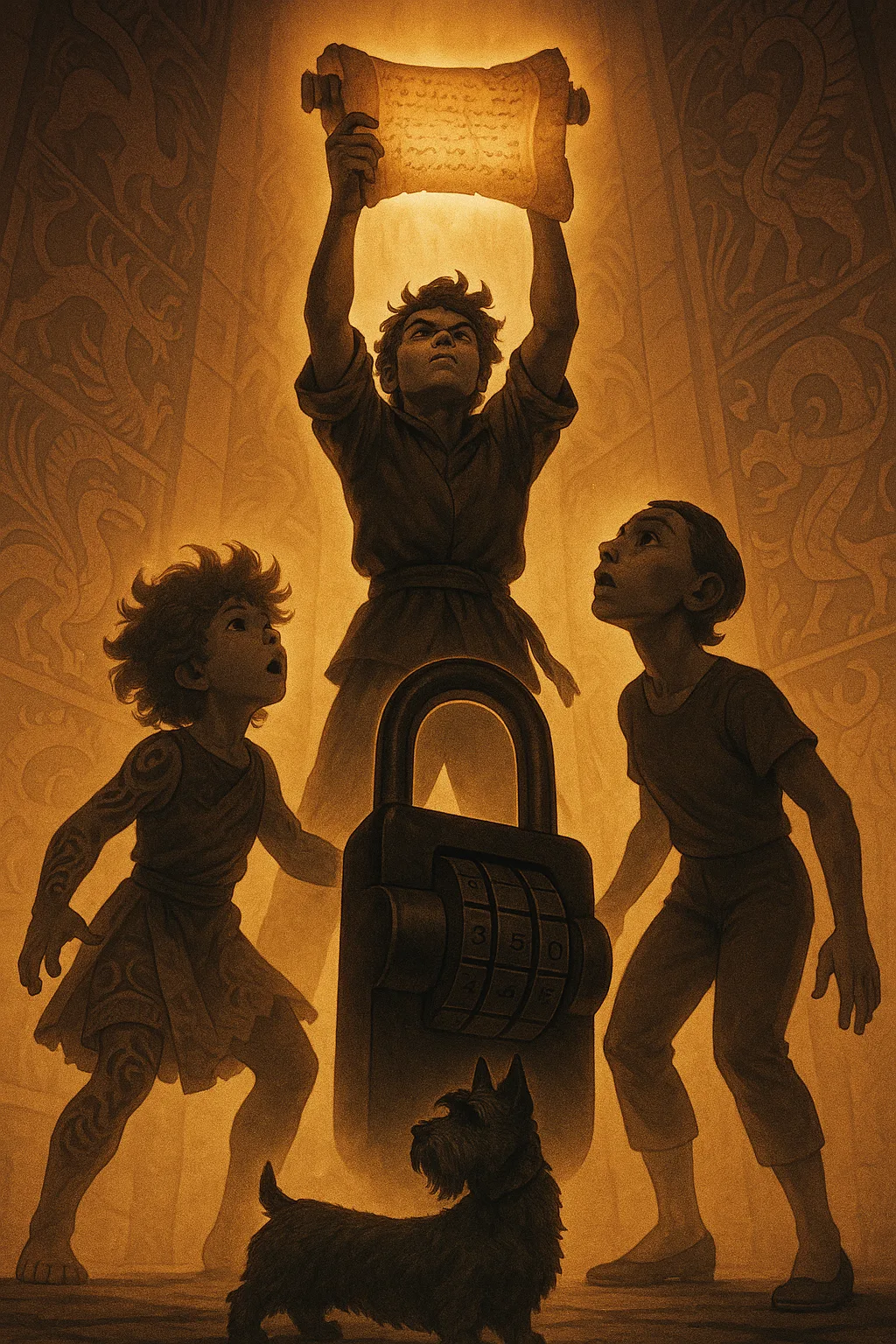 Young Adult in a Powerful Fantasy Art Style Dramatically Holds