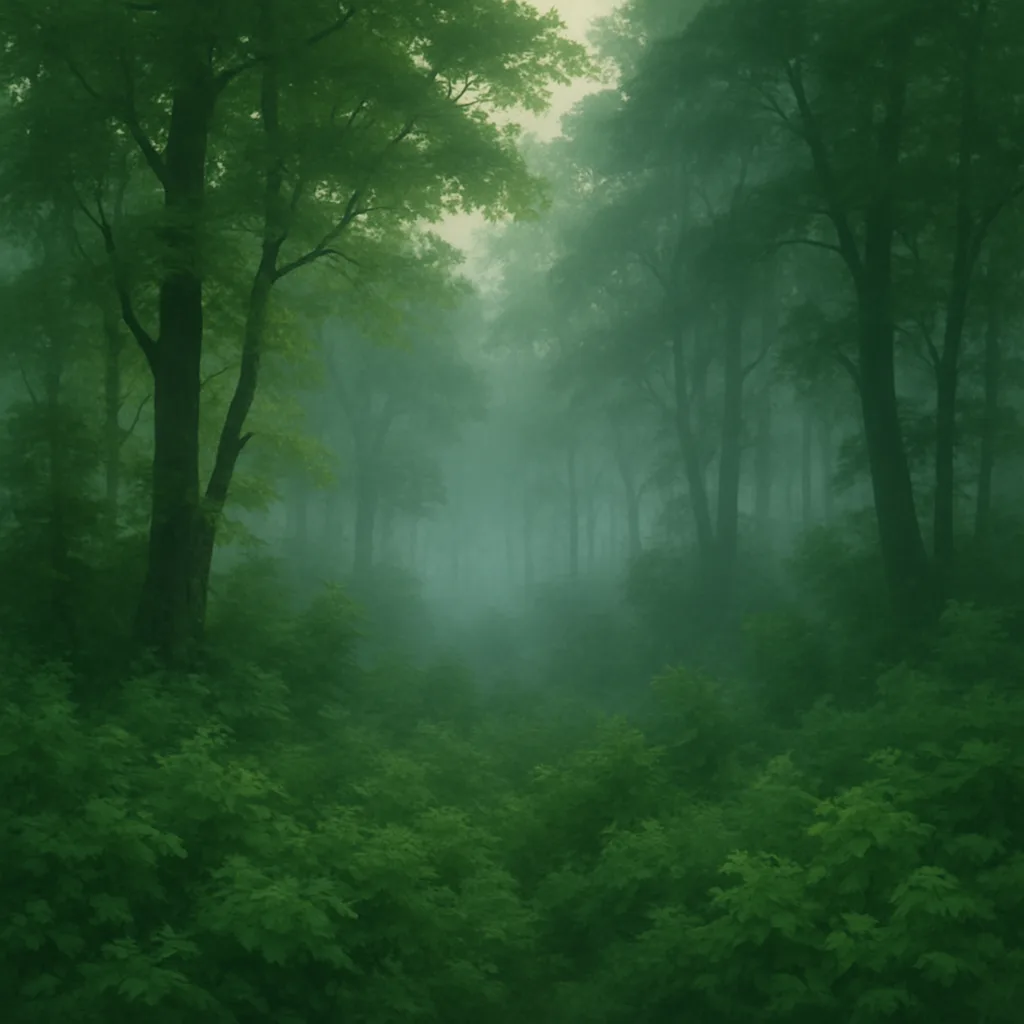 Dense Forest Filled with Abundant Undergrowth in the Foreground
