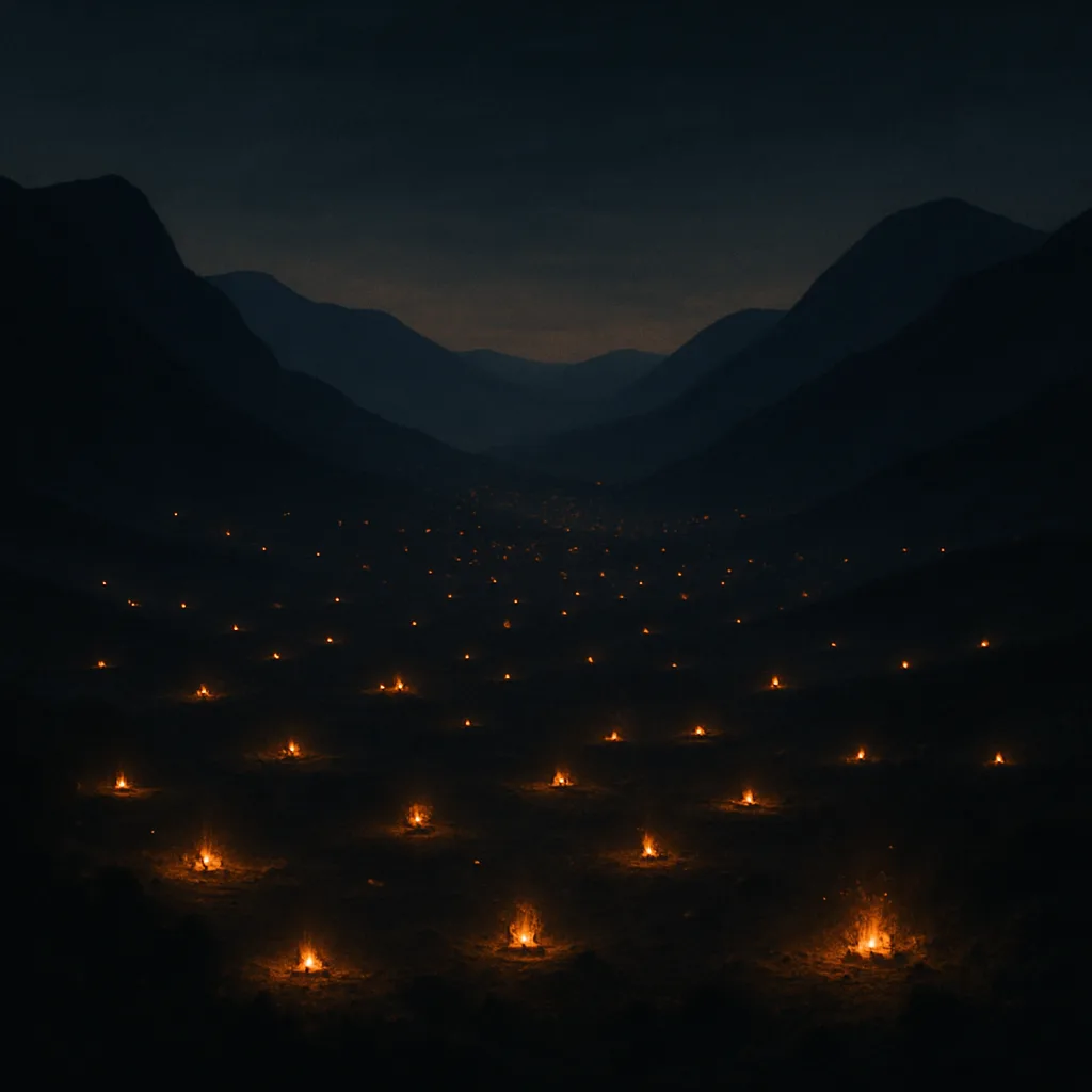 Myriad Distant Campfires Twinkle Like Fallen Stars